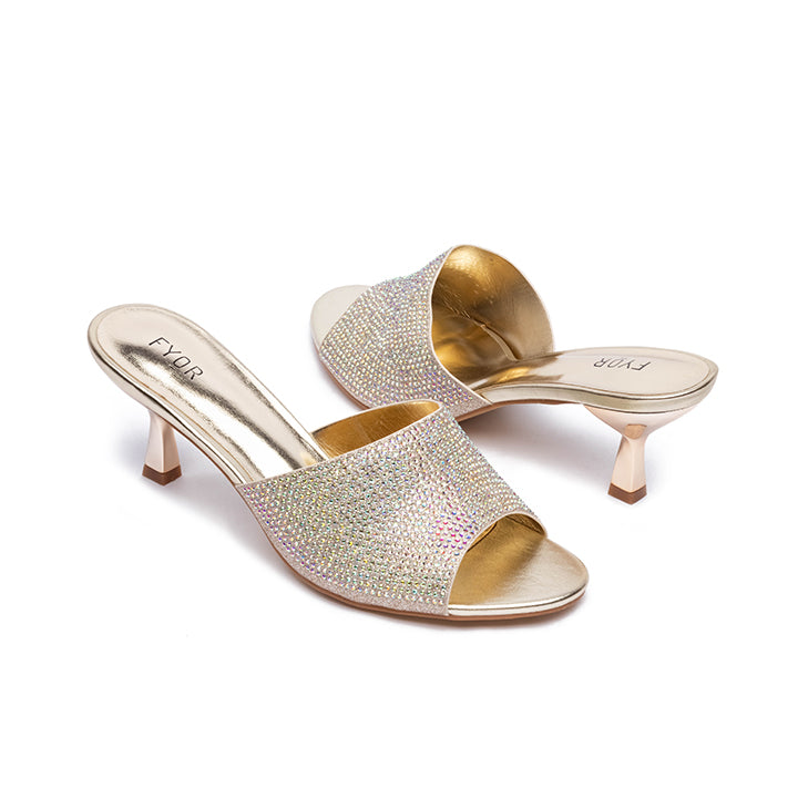 Gold kitten heel sandals new arrivals