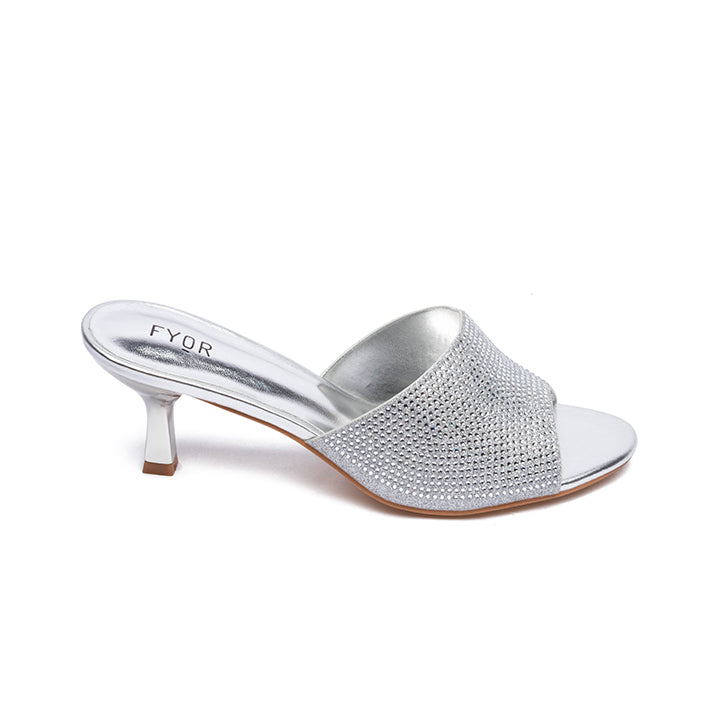 Womens Silver Kitten Heel Sandal HL 102 VIVAS Fyor India