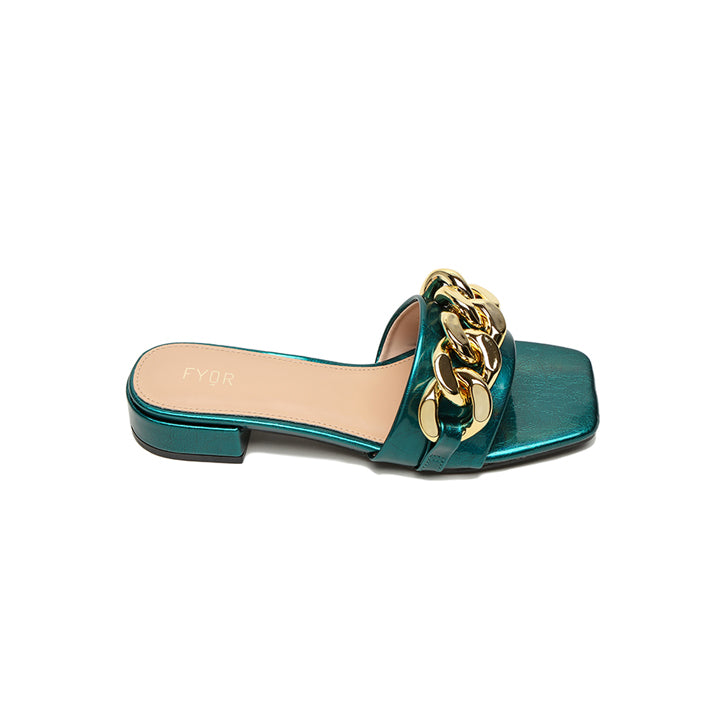 Green kitten best sale heel sandals